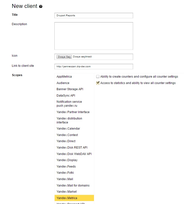 PHP - Yandex APİ ile Metrica Veriler Çekmek