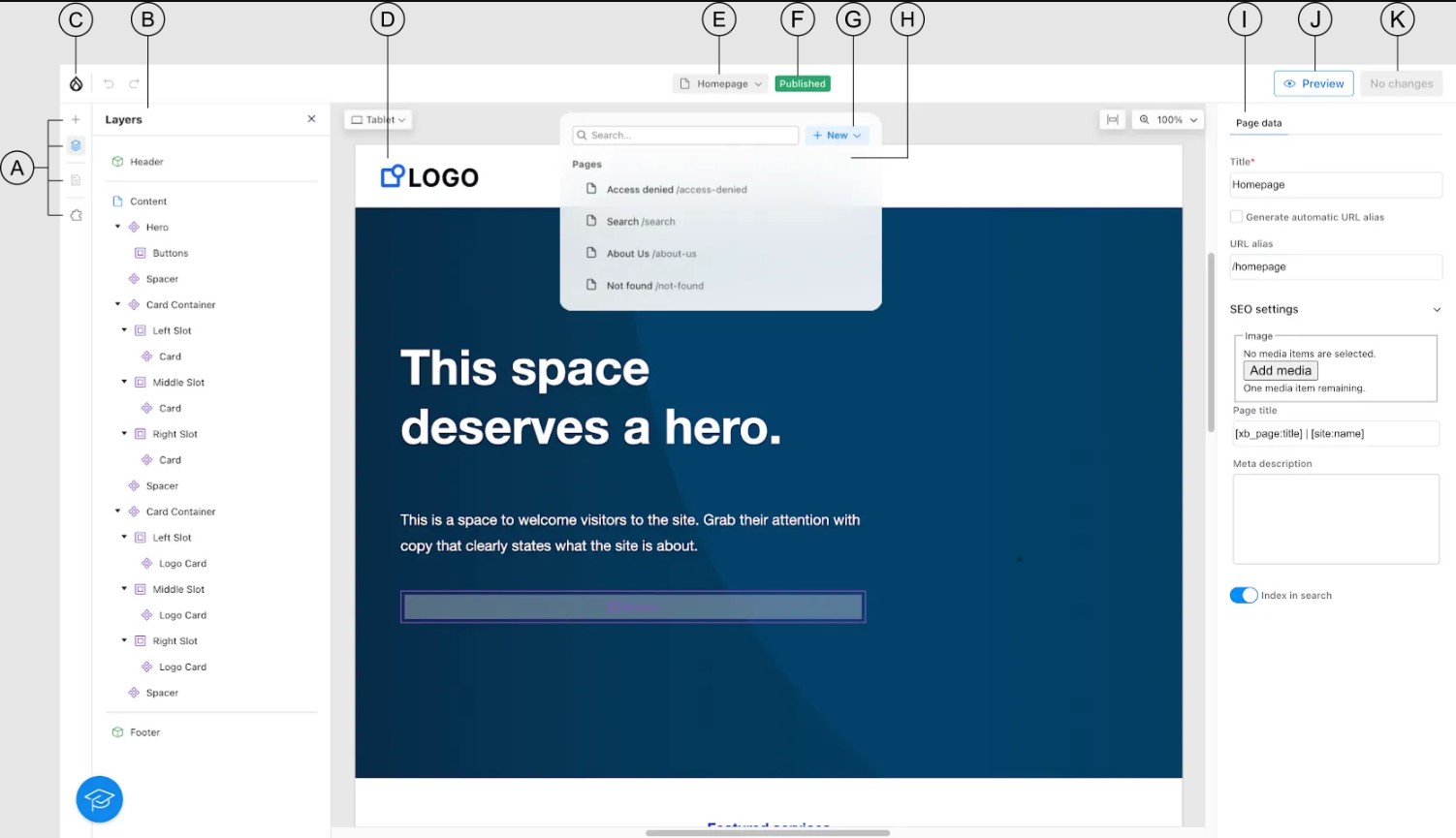 Drupal Canvas Araç Çubuğu ve Panelleri